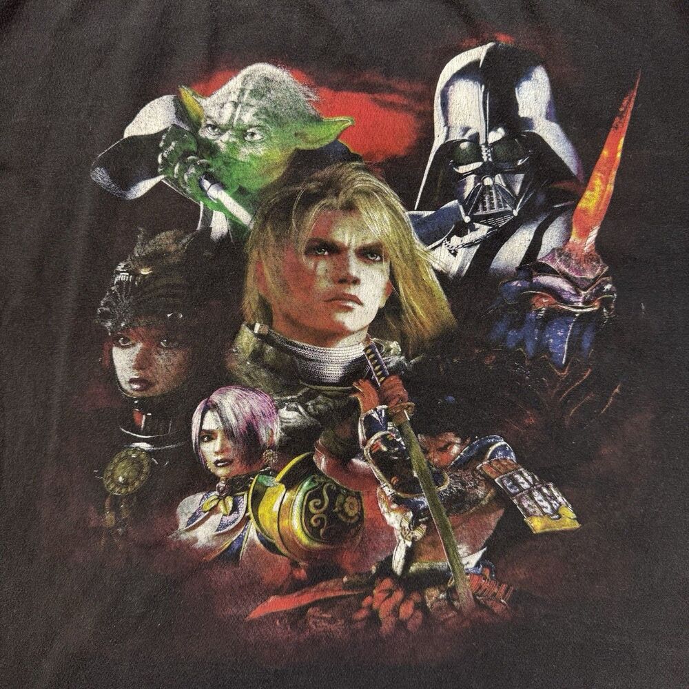 Soul Calibur IV Promo T Shirt 2008 Star Wars Vader Yoda Mens L XL